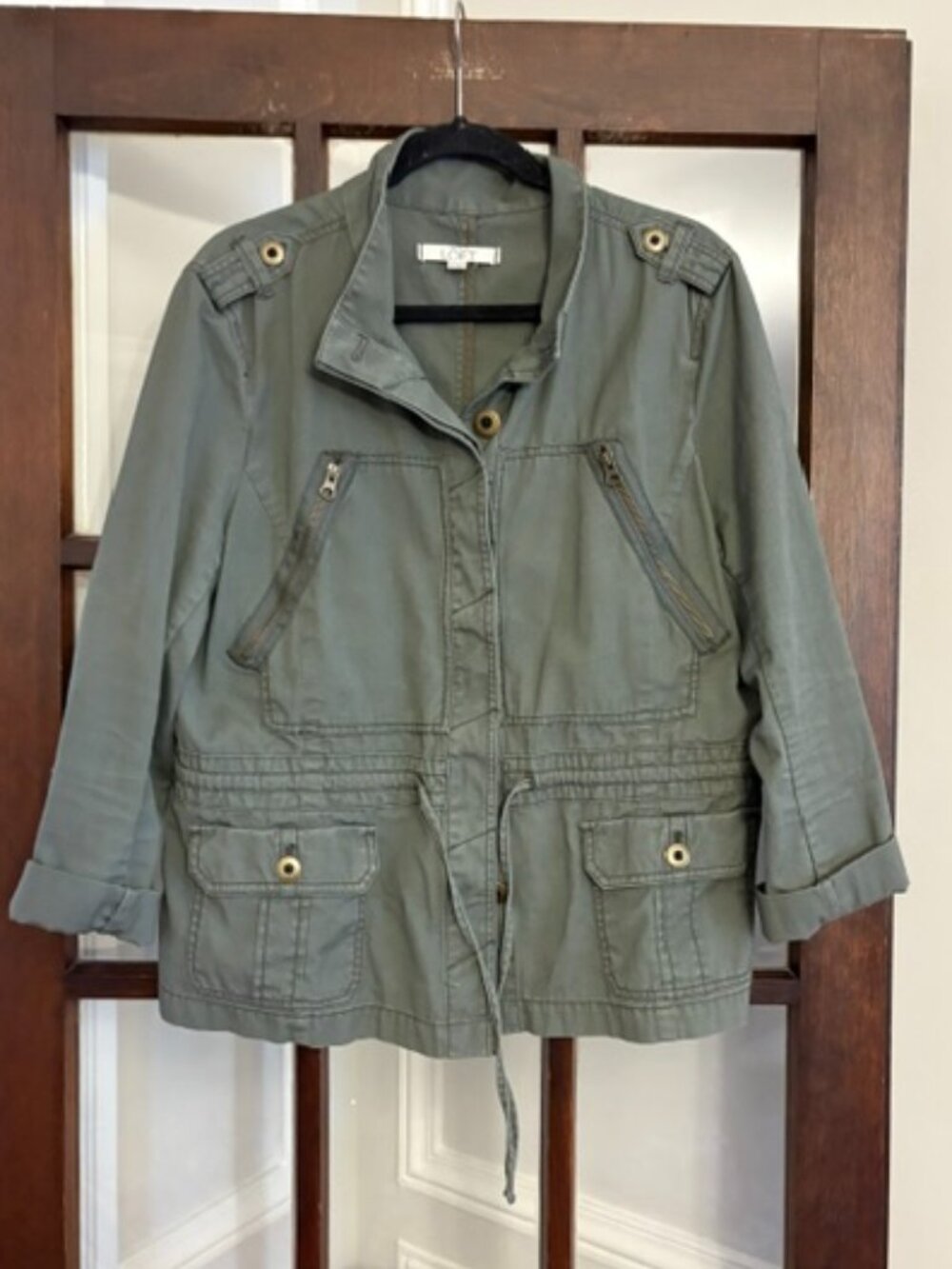 LOFT Olive Green Utility Jacket, Size XL